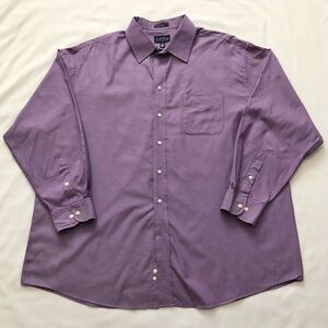 Charter Club Men’s Lavender Dress Shirt Neck Size 18 1/2, 34/35